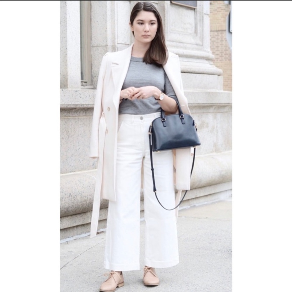 Everlane wide leg crop white